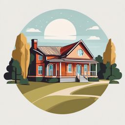 Clipart of a Home - Simple house clipart for the homepage or main menu,  color vector clipart, minimal style