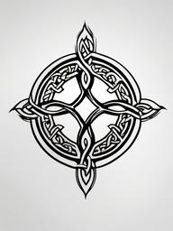 celtic tattoo symbol for family  simple color tattoo,minimal,white background