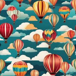Sky Background - Colorful Hot Air Balloons in the Sky wallpaper, abstract art style, patterns, intricate