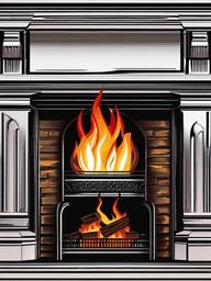 Fire clipart - flames rising from a fireplace  