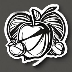 Apple Sticker - Crisp and juicy, an apple-shaped delight for your senses, , sticker vector art, minimalist design