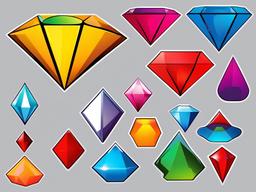 Diamond clipart - diamond shapes and colors  vector clipart