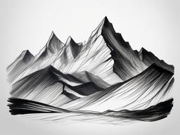 drawing of a mountain range  minimal rough sketch scribbles,doodles,black and white