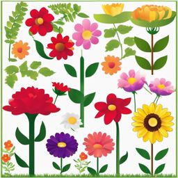 Clip Arts Flowers,Creating a garden-themed presentation  simple, 2d flat