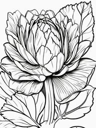 Vegetable Coloring Pages - Artichoke with layered petals  simple coloring pages