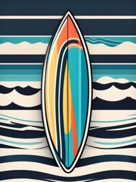 Surfboard and Ocean Waves Clipart - A surfboard in the ocean waves.  color vector clipart, minimal style