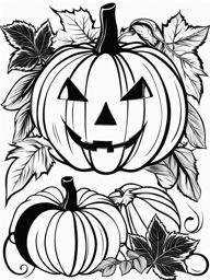 pumpkin clipart black and white - symbolizing autumn's arrival. 