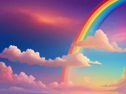 Sky With Rainbow Background  