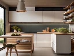 Organic Modern kitchen highlights natural materials, soothing colors, and simple designs for a calming cooking space that encourages healthy living.  