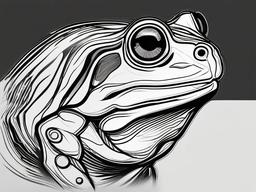 drawing of bullfrog  minimal rough sketch scribbles,doodles,black and white