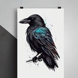 crow tattoo drawings  simple vector color tattoo