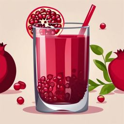 Pomegranate Juice Glass Clipart - A glass of pomegranate juice with seeds.  color vector clipart, minimal style