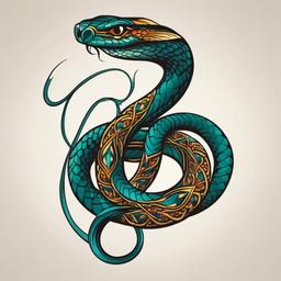 snake gemini tattoo  simple vector color tattoo