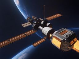 space station orbiting a distant planet - minecraft house design ideas 