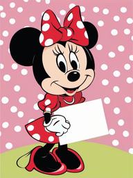 Minnie Mouse clipart - Minnie Mouse holding a sign  vector clipart