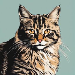 cat clip art: curious cat with a mischievous expression. 