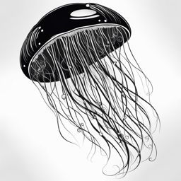 jellyfish tattoo black and white design 
