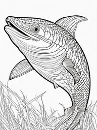 Icthyosaurus Coloring Pages - Fish-Like Marine Reptile  black outline printable coloring page