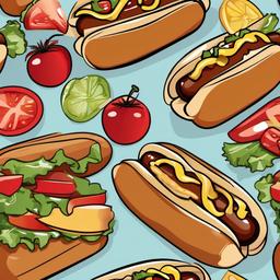 Hot Dog clipart - hot dog with toppings  clipart