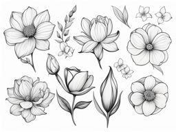 July birth flower tattoo, Tattoos showcasing the flower associated with the month of July. colors, tattoo patterns, clean white background