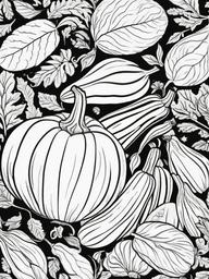 Vegetable Coloring Pages - Squash with bumpy texture  simple coloring pages