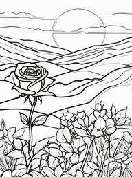 Rose Coloring Pages - Rose in the desert  simple coloring pages