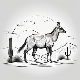 drawing of a desert animal  minimal rough sketch scribbles,doodles,black and white