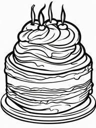 Cake Coloring Pages - Chocolate lava cake with oozing center  simple coloring pages