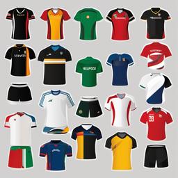 Sport clipart - sports jerseys and apparel  vector clipart