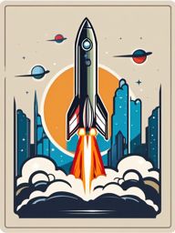 Rocket Boosters Sticker - High-speed launch, ,vector color sticker art,minimal
