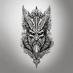 GOW Tattoo - A tattoo featuring elements from the 'God of War' series.  simple color tattoo design,white background