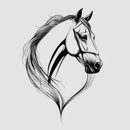 heart horse tattoo  simple tattoo,minimalist,white background