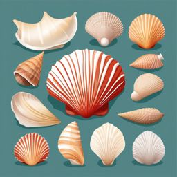 Seashell Collection clipart - Assorted seashells on display, ,vector color clipart,minimal