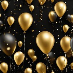 Party Background Wallpaper - black background with gold balloons  