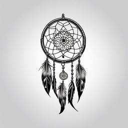 Catcher Tattoo - Simplified term referring to dream catcher tattoos.  simple vector tattoo,minimalist,white background