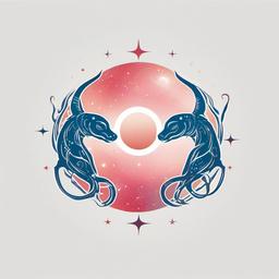 aquarius and cancer constellation tattoo  simple vector color tattoo