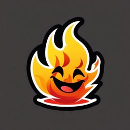 Fire Emoji Sticker - Hot enthusiasm, , sticker vector art, minimalist design