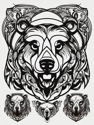 bear tattoo designs drawings  simple vector color tattoo