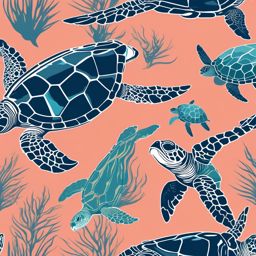 Sea Turtle Images - Set against a backdrop of coral reefs, sea turtle images depict the creature's mesmerizing life beneath the waves.  vector art, clipart, minimal