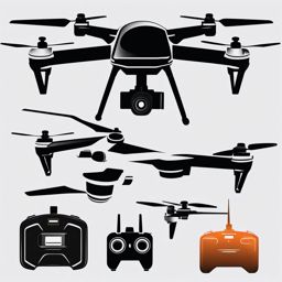 Drone clipart - Aerial drone for photography and surveillance, ,vector color clipart,minimal