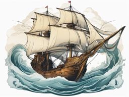 ship clipart - a ship transformed into a majestic dragon, navigating uncharted waters 