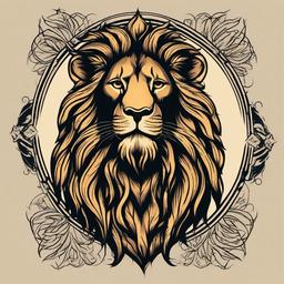 Jesus Lion Tattoo-Bold and symbolic tattoo featuring Jesus as the Lion of Judah, capturing themes of strength and divine authority.  simple color vector tattoo