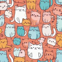 Cat Background Wallpaper - cute cat doodle wallpaper  