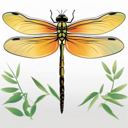 Dragonfly clipart - Agile insect with transparent wings darting in the air, ,color clipart vector style