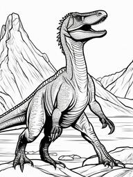 Cryolophosaurus Coloring Pages - Antarctic Crested Dinosaur  black outline printable coloring page