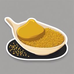 Mustard Sticker - Spice up your dishes with the zesty and sharp flavor of mustard seeds, , sticker vector art, minimalist design