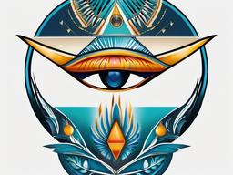 all seeing eye tattoo egyptian  simple color tattoo,minimal,white background