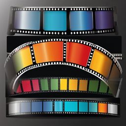 Filmstrip icon - Filmstrip icon for film and cinema,  color clipart, vector art