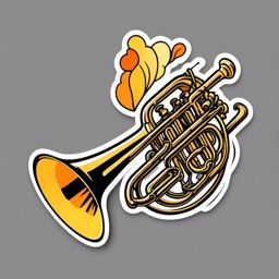 Cornet Sticker - Contributing bright and mellow tones with the cornet, , sticker vector art, minimalist design