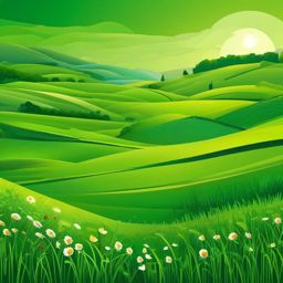 Green Background - Green Meadows in Ireland's Countryside wallpaper splash art, vibrant colors, intricate patterns